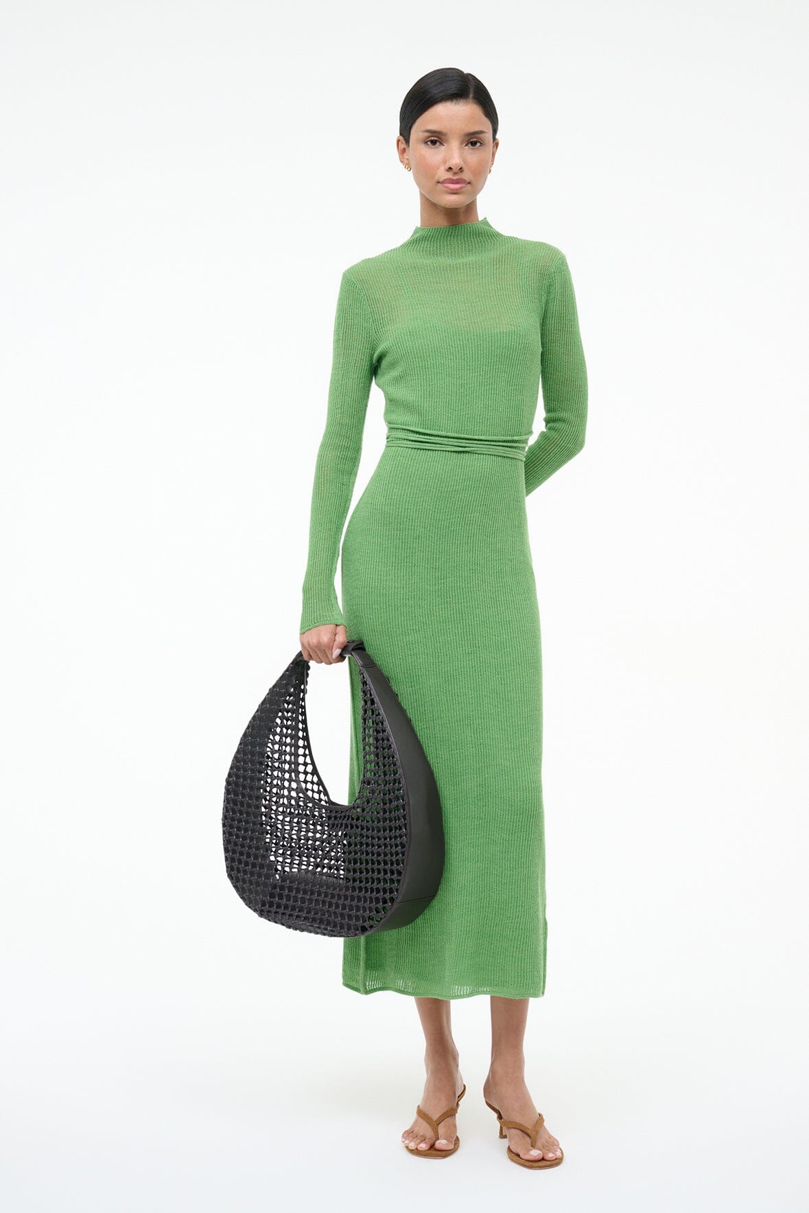 STAUD | Large Moon Hand-Knotted Bag Espresso