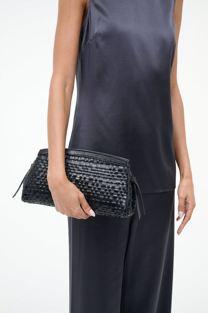 STAUD | Maude Convertible Clutch Black Woven