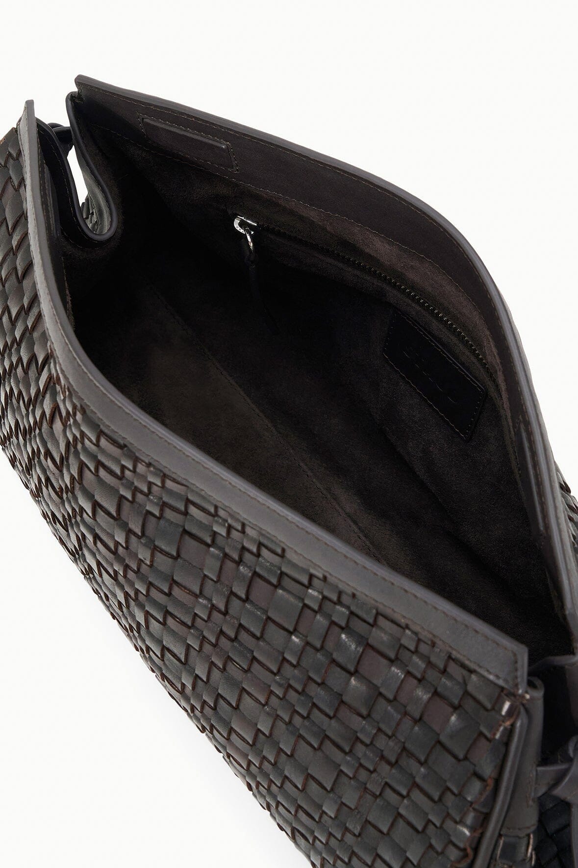 STAUD | Maude Soft Clutch Espresso Woven