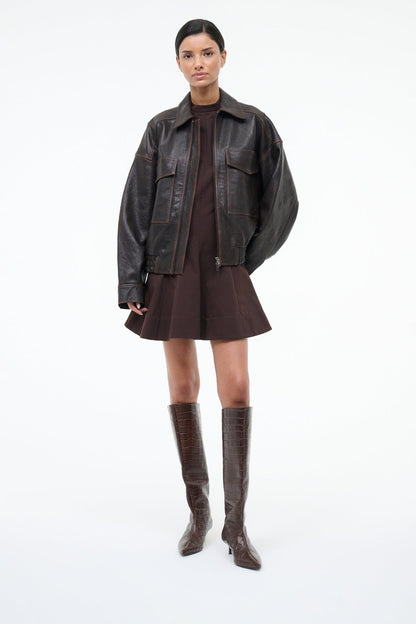 STAUD | Sebastian Kitten Heel Boot Espresso Croco