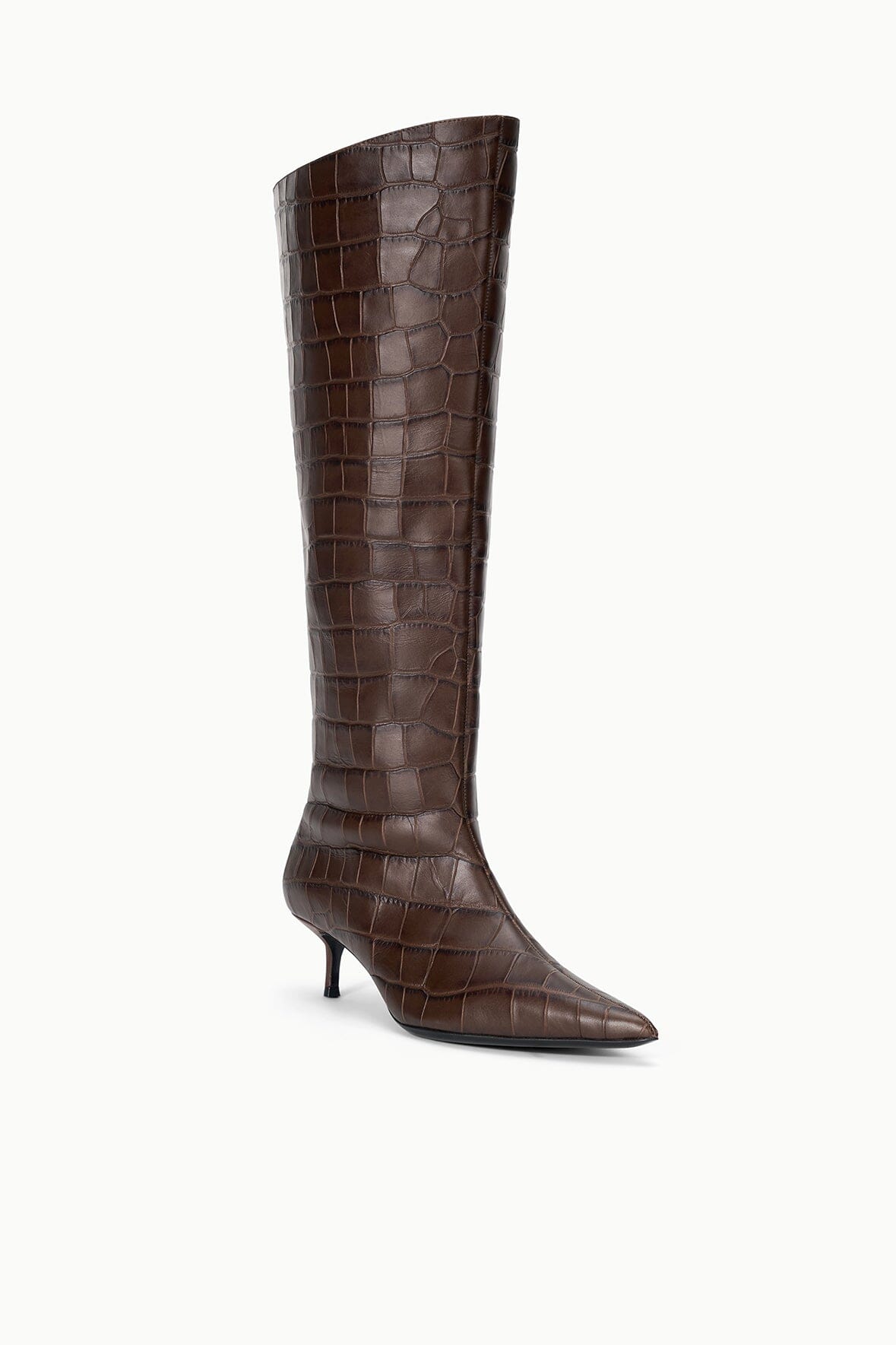 STAUD | Sebastian Kitten Heel Boot Espresso Croco