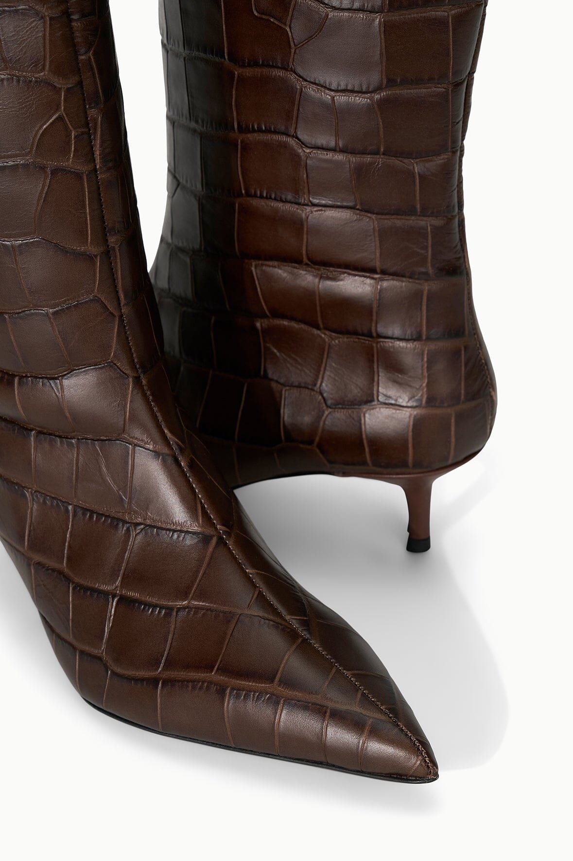 STAUD | Sebastian Kitten Heel Boot Espresso Croco