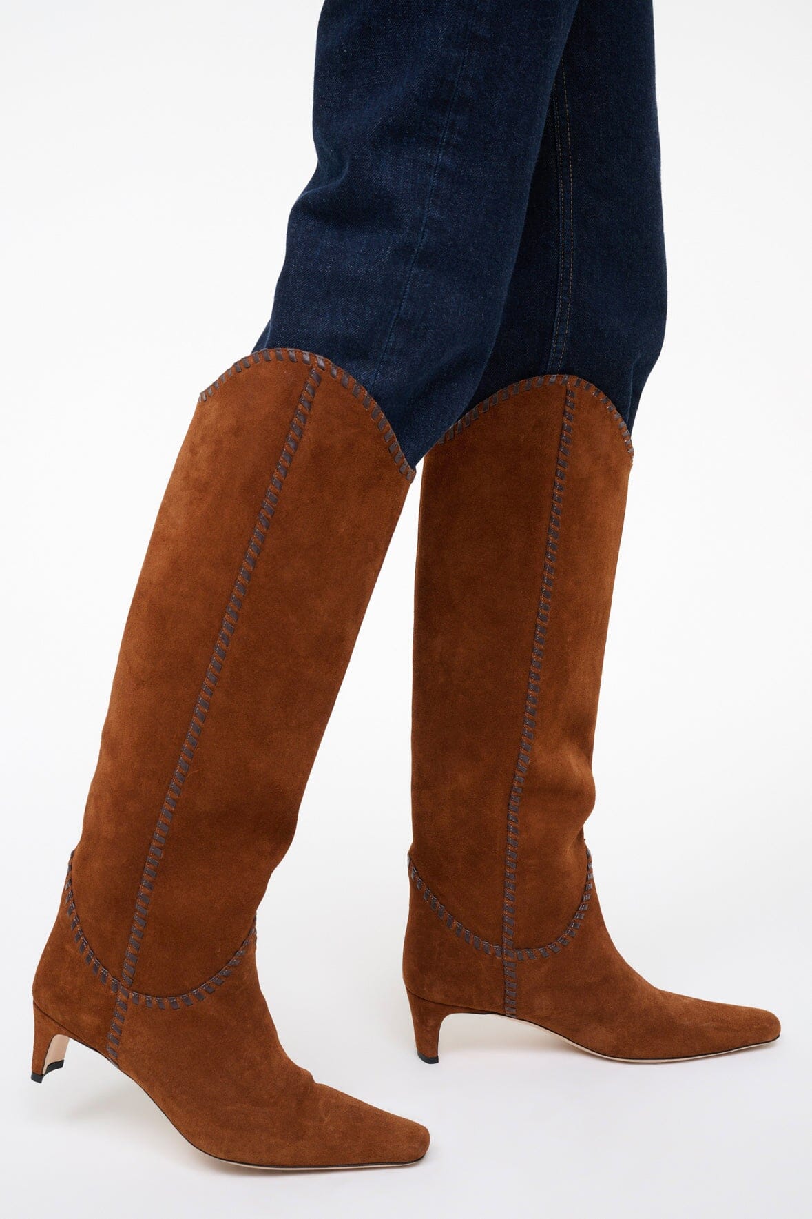 STAUD | Western Wally Boot Tabac Suede Espresso