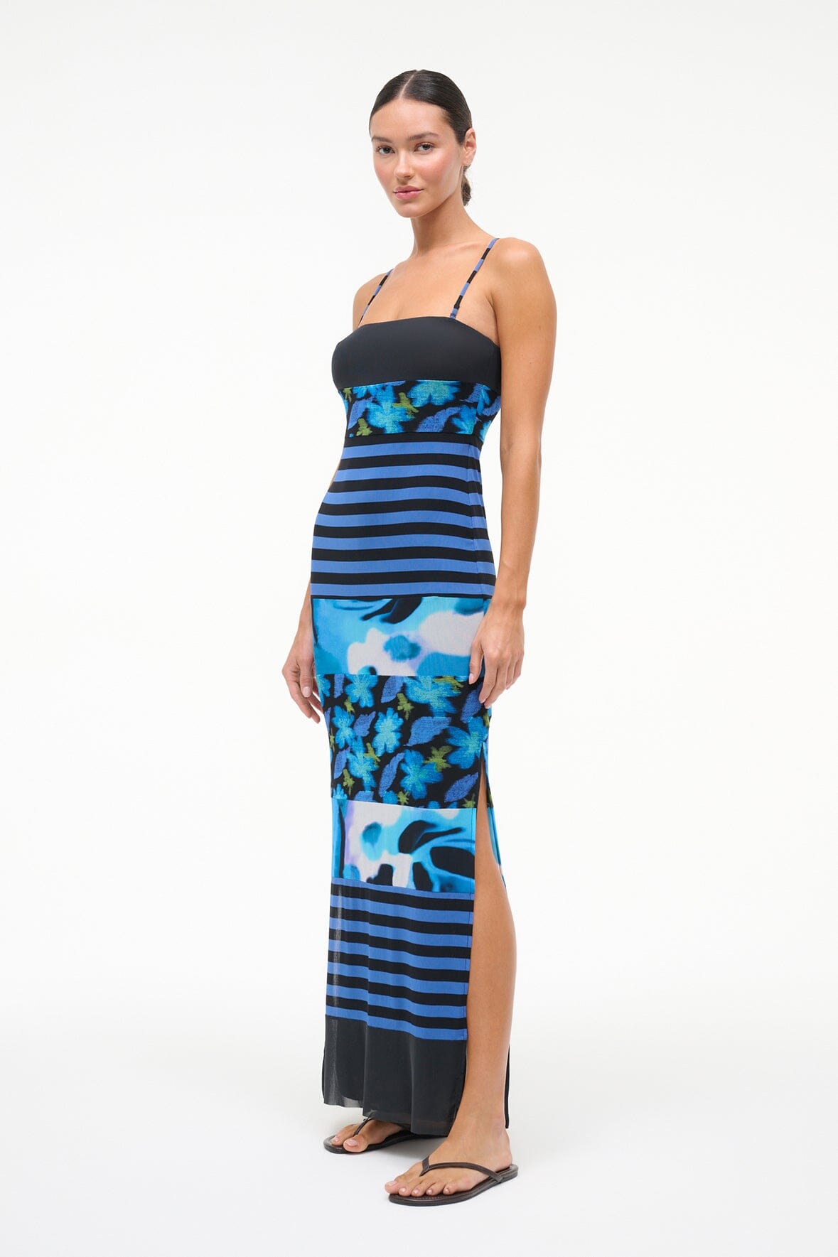 STAUD | Leona Mesh Dress Blue Haze Multi