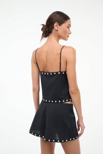 STAUD | Kirra Linen Tank Black
