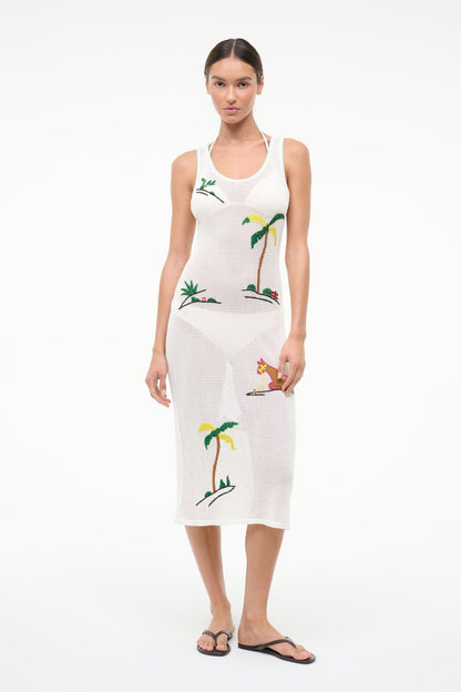 STAUD | Luma Dress Riviera Ivory