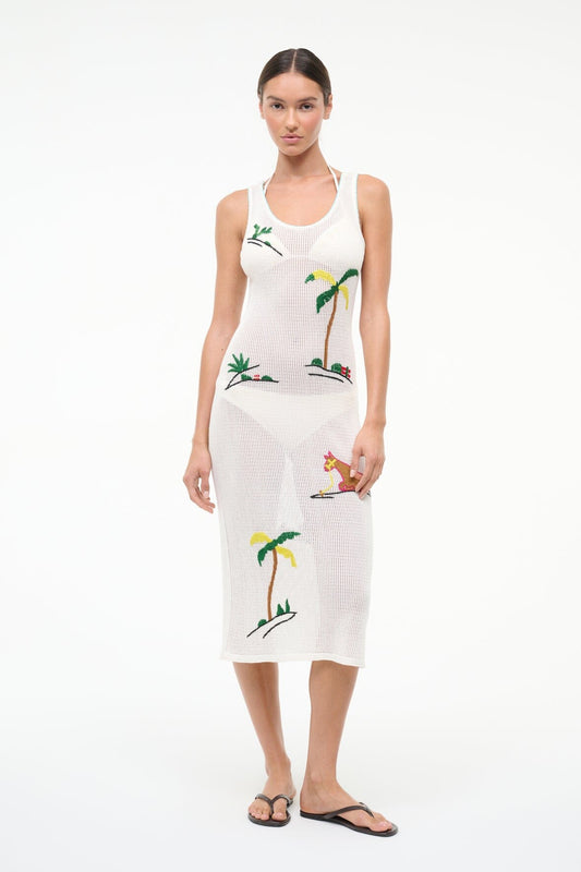 STAUD | Luma Dress Riviera Ivory