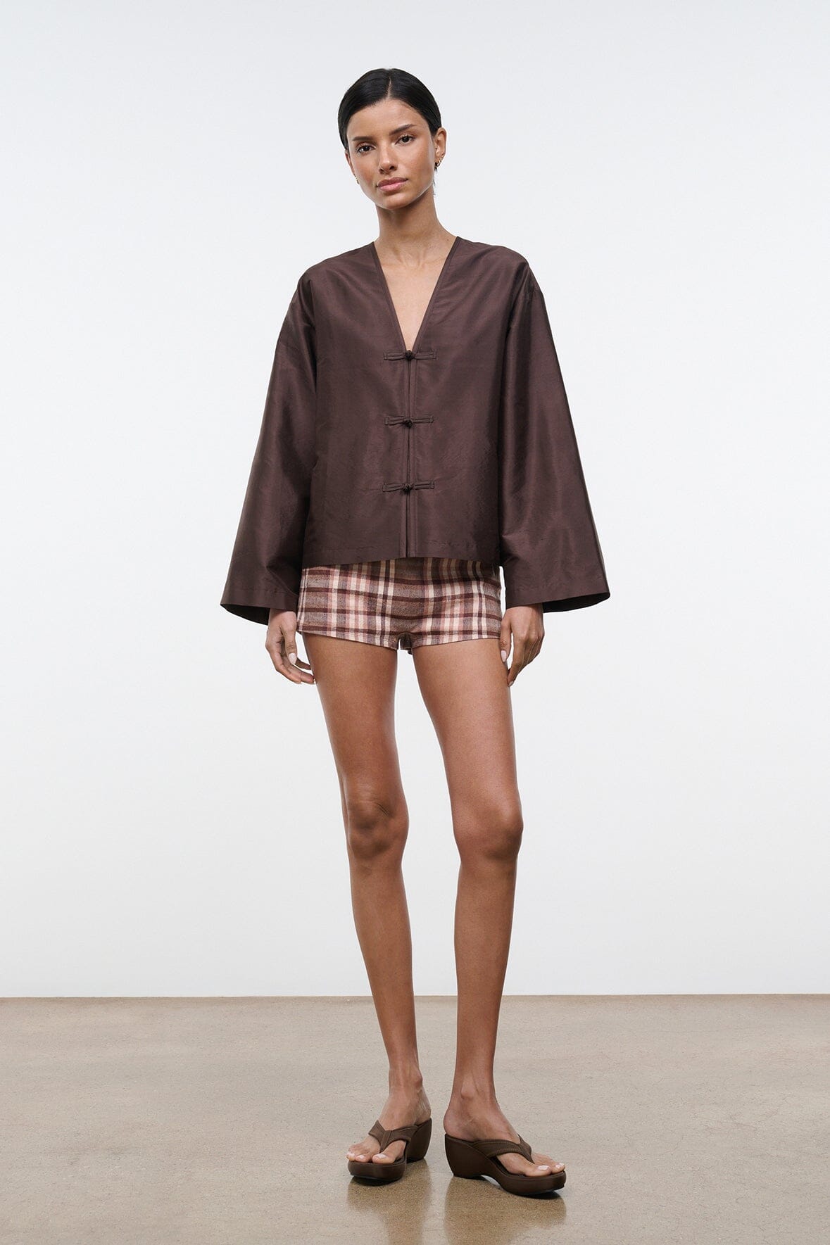 STAUD | Vito Silk Top Earth