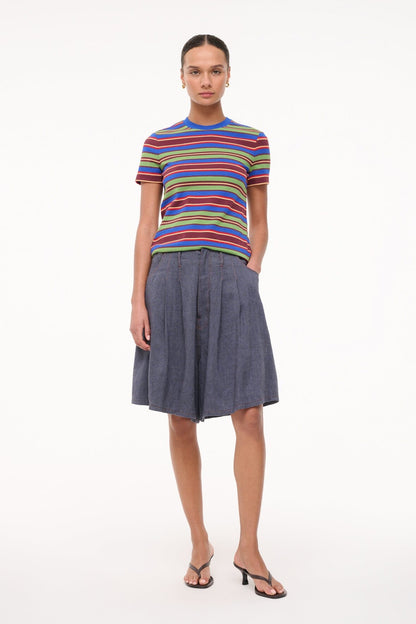 STAUD | Weekend Crew Tee Spectrum Stripe
