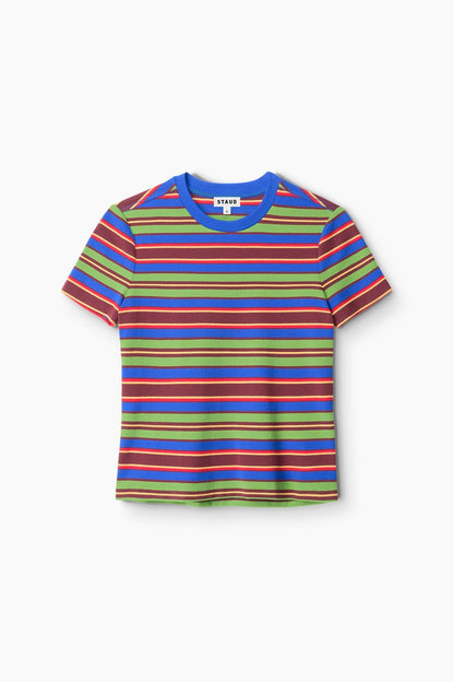 STAUD | Weekend Crew Tee Spectrum Stripe