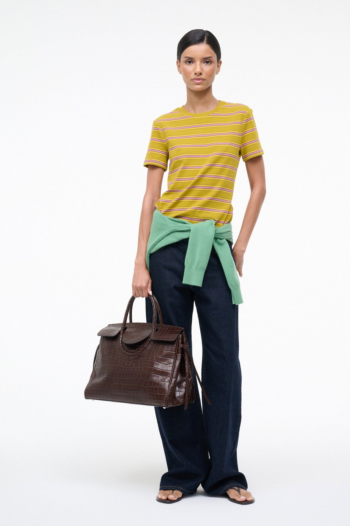 STAUD | Weekend Crew Tee Spectrum Stripe