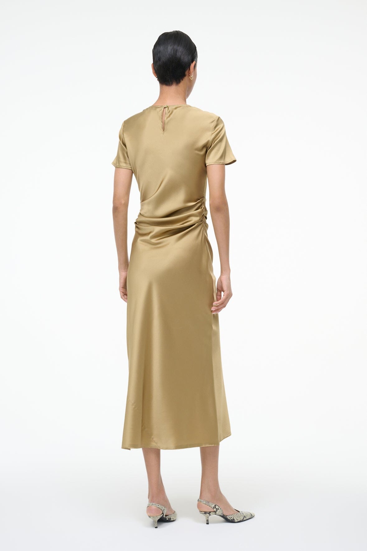 STAUD | Marcel Silk Dress Antique