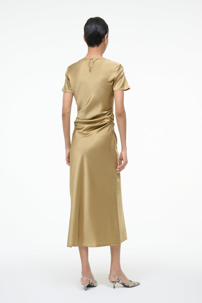 STAUD | Marcel Silk Dress Antique