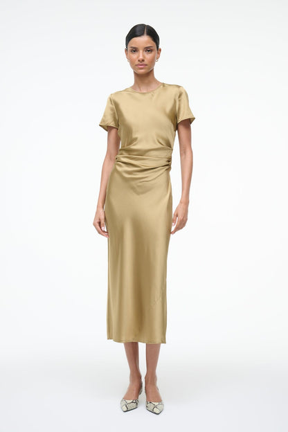 STAUD | Marcel Silk Dress Antique
