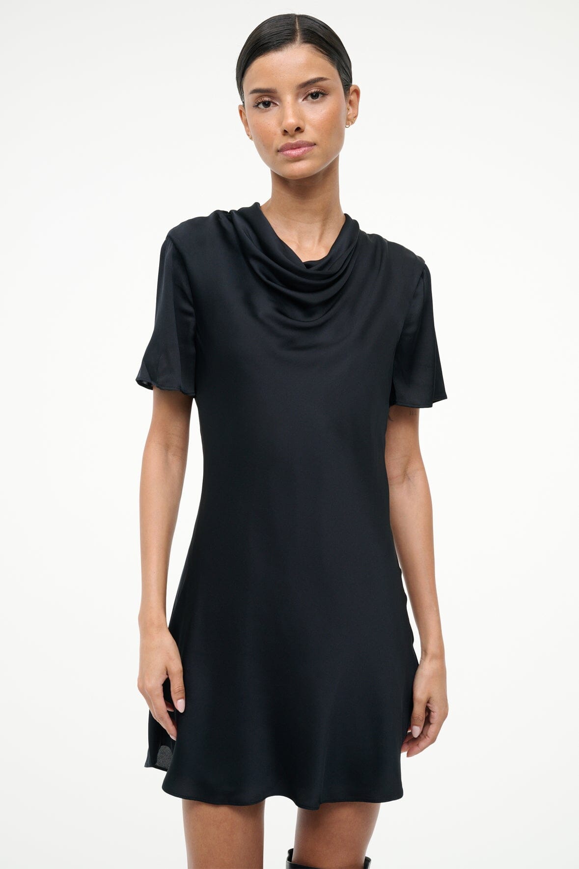 STAUD | Iris Silk Dress Black