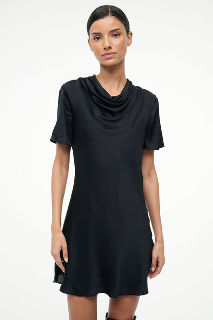 STAUD | Iris Silk Dress Black