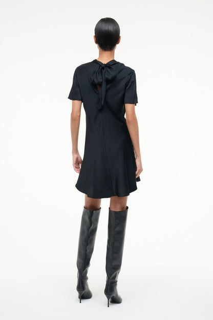 STAUD | Iris Silk Dress Black