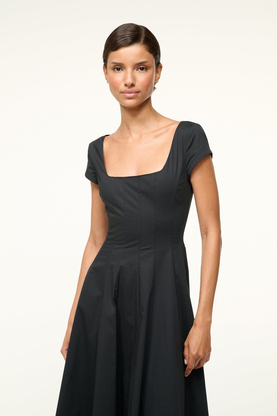 STAUD | Short Sleeve Wells Dress Black