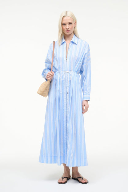 STAUD | Chi Midi Dress Ventura Stripe