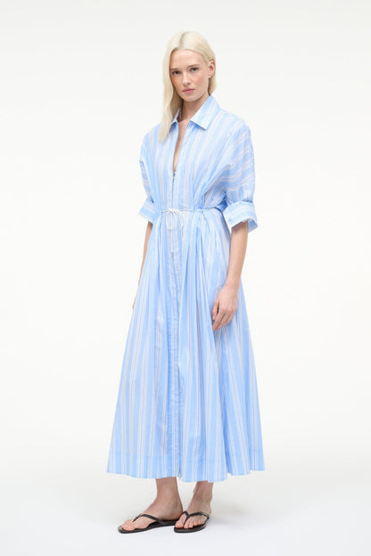 STAUD | Chi Midi Dress Ventura Stripe