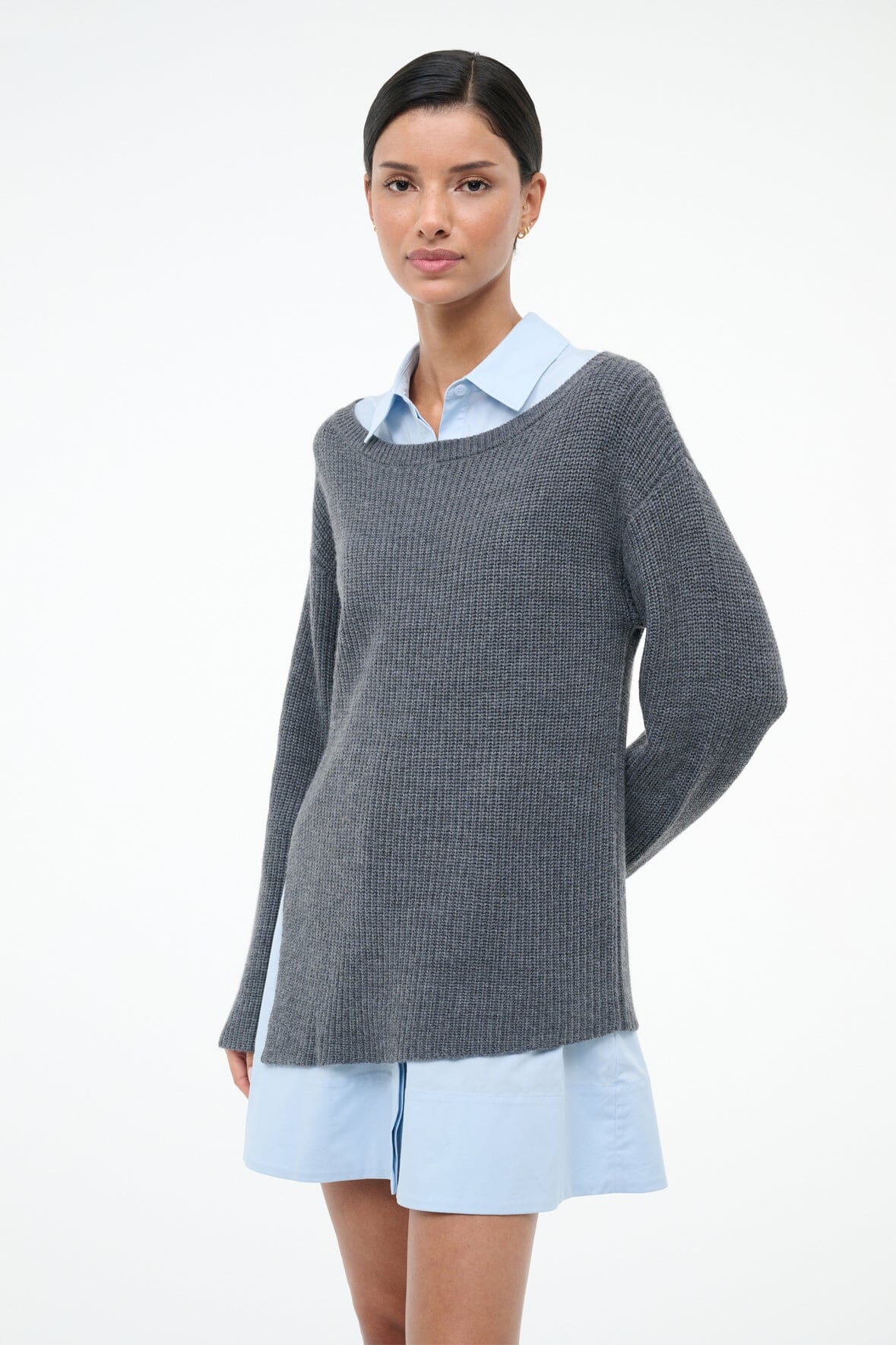 STAUD | Dane Dress Charcoal Glacier