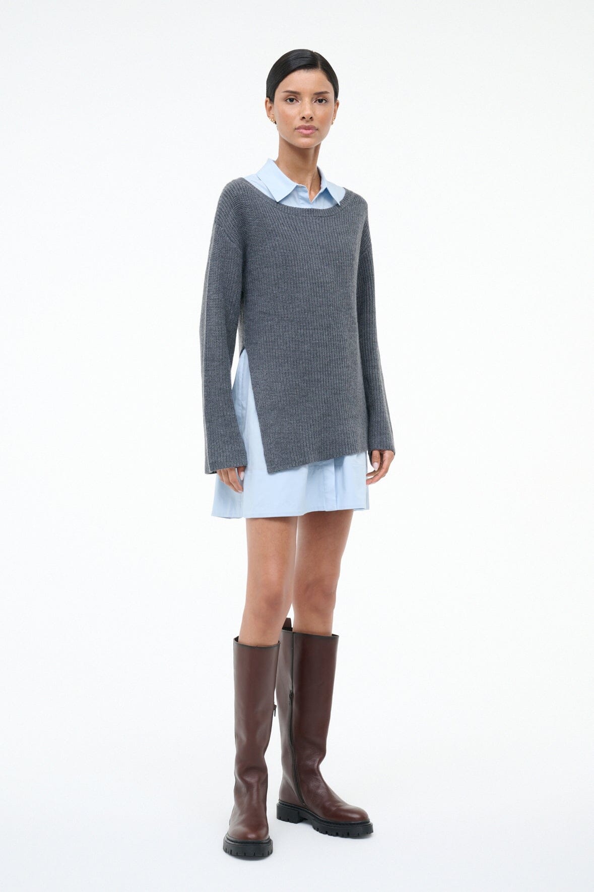 STAUD | Dane Dress Charcoal Glacier