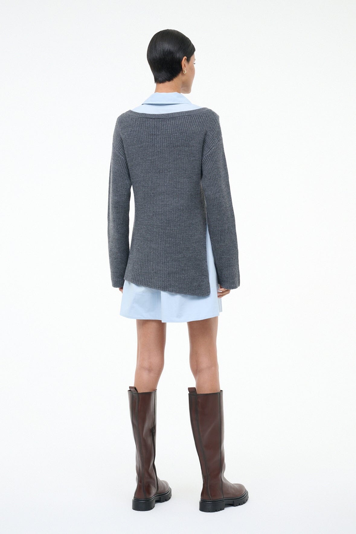 STAUD | Dane Dress Charcoal Glacier