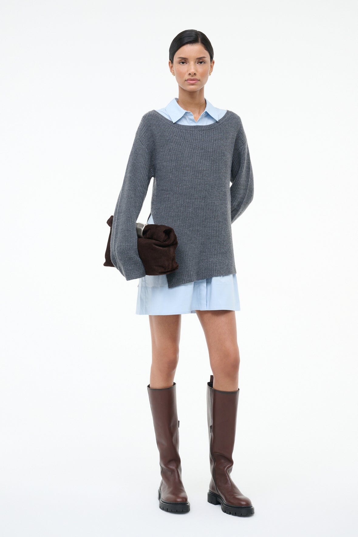 STAUD | Dane Dress Charcoal Glacier