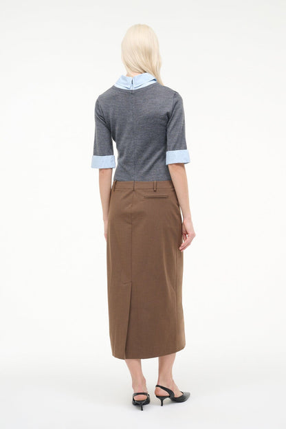 STAUD | Geo Dress Nutmeg Charcoal