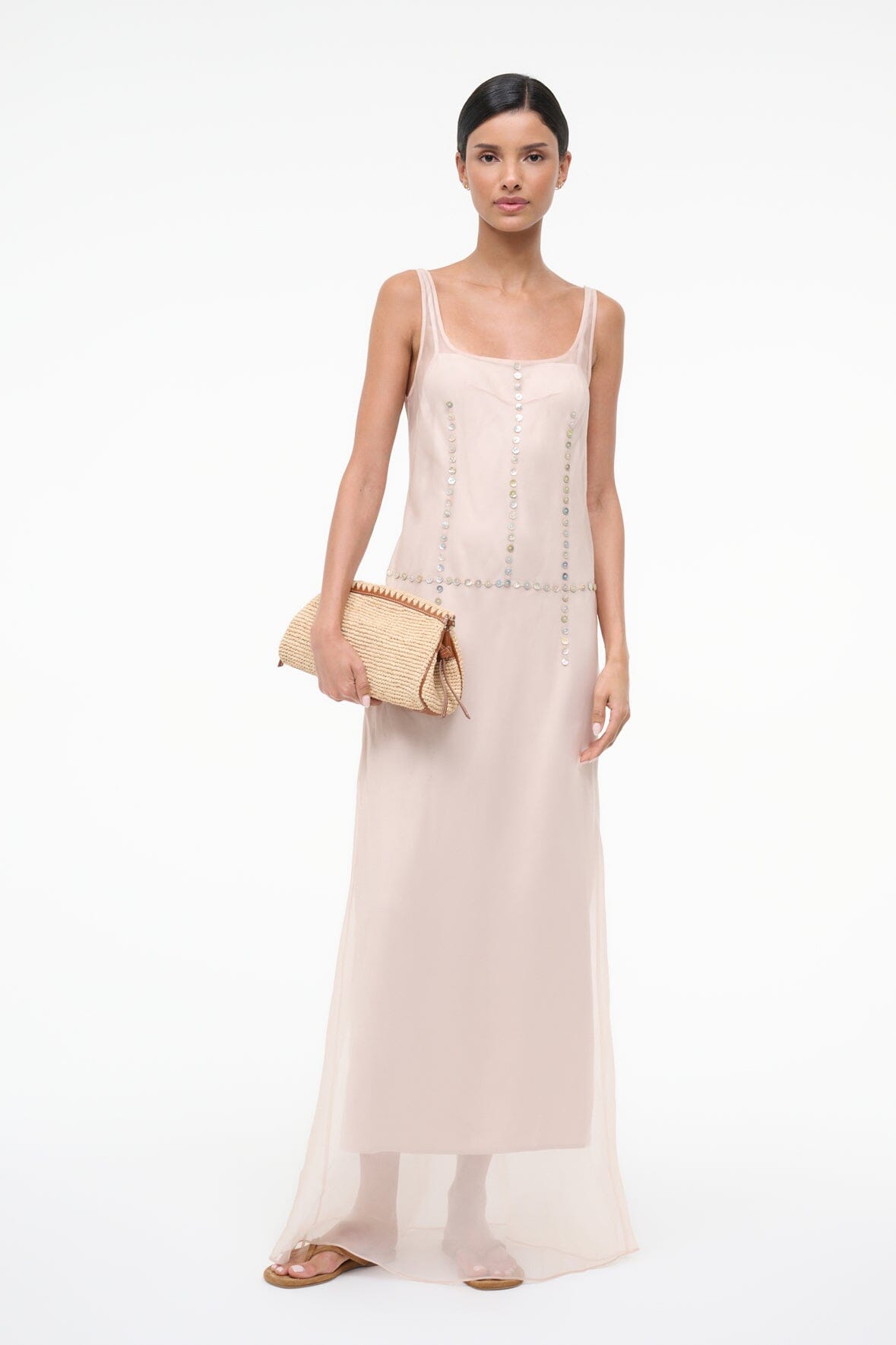 STAUD | Greta Silk Dress Fawn