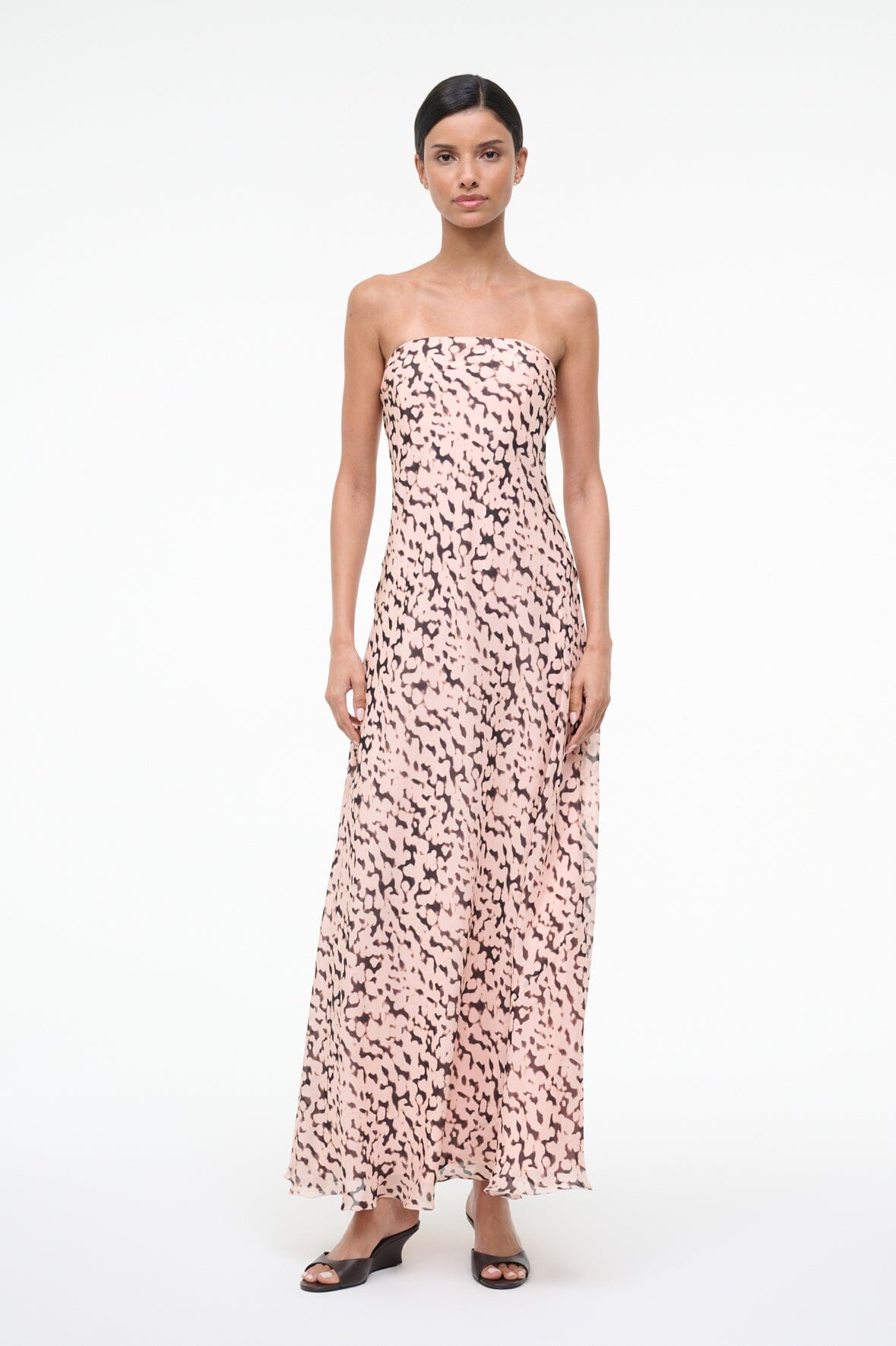 STAUD | Cassie Silk Dress Almond Black