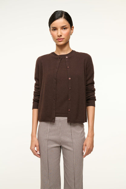 STAUD | Midnight Cashmere Cardigan Dark Chocolate