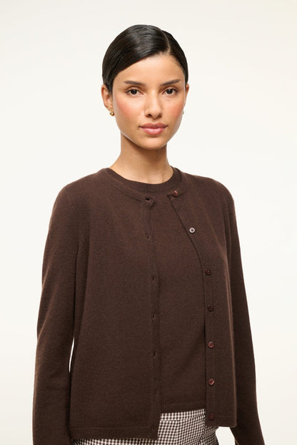 STAUD | Midnight Cashmere Cardigan Dark Chocolate