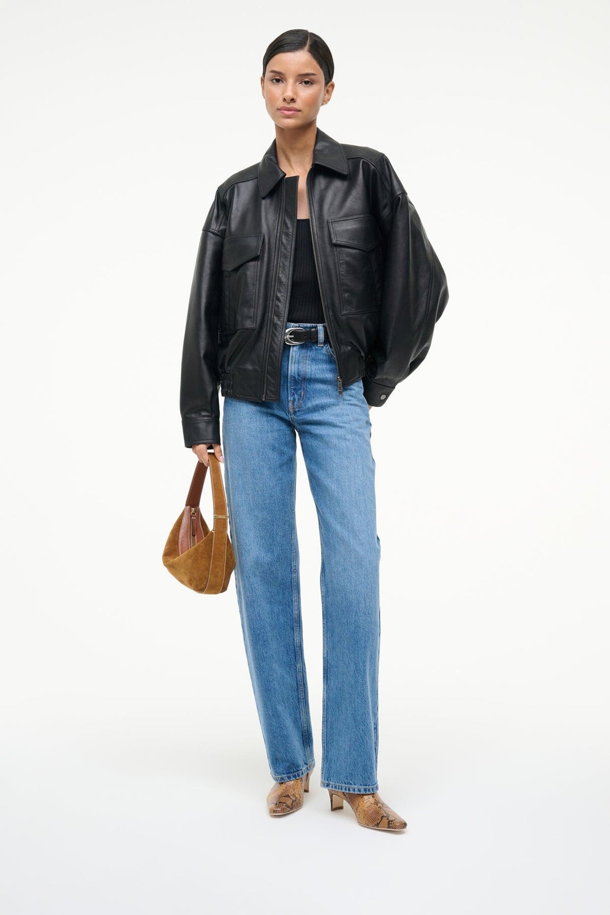 STAUD | Wally Ankle Boot Snake