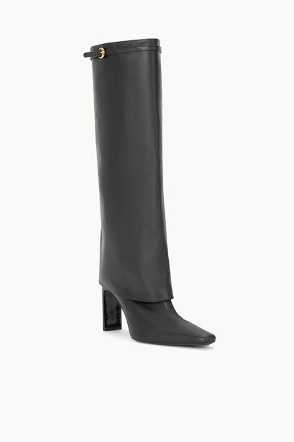 STAUD | Wally Foldover High Heel Boot Black