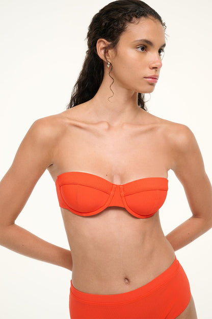 STAUD | Jo Balconette Bikini Top Cayenne