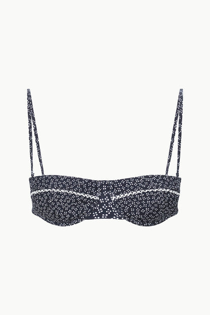 STAUD | Jo Balconette Bikini Top Black Woodblock Ditsy Floral