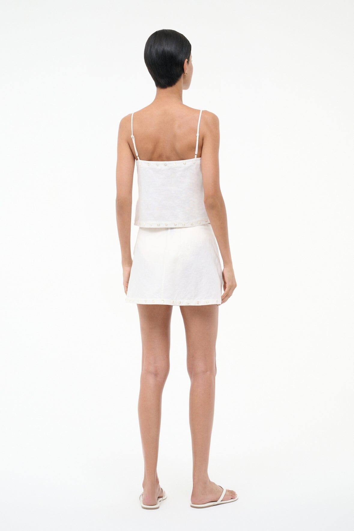 STAUD | Zandra Linen Skirt Ivory