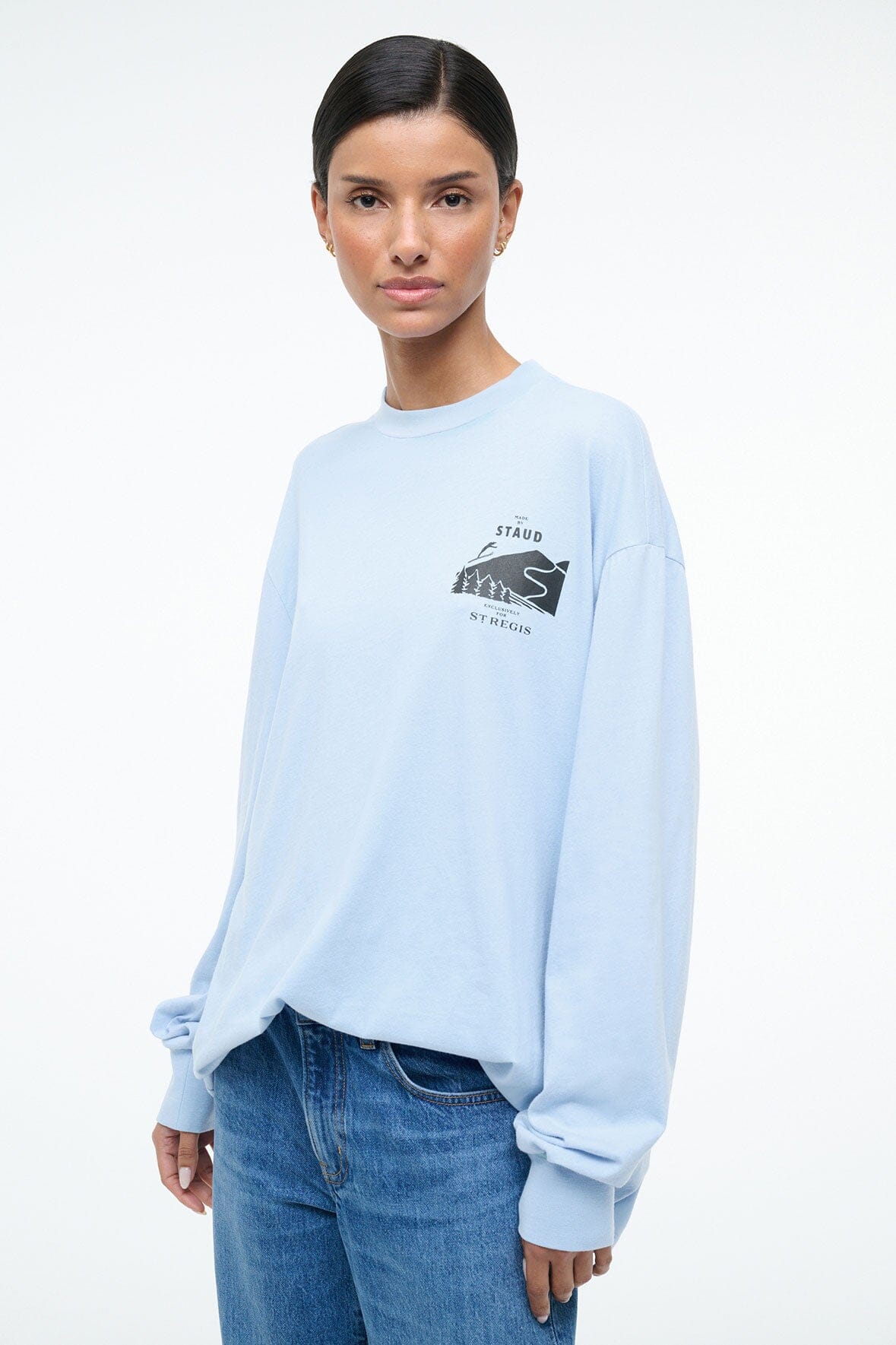STAUD | St Regis Long Sleeve Tee Glacier