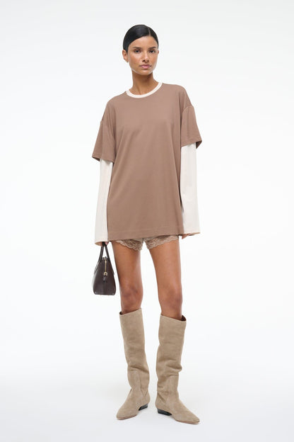 STAUD | William Tee Taupe/Ecru