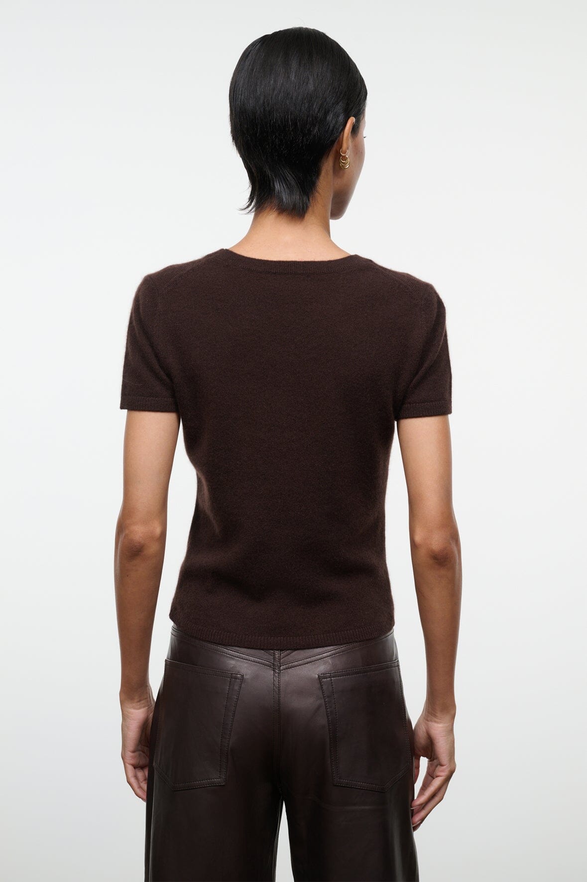 STAUD | Easy Cashmere Tee Dark Chocolate