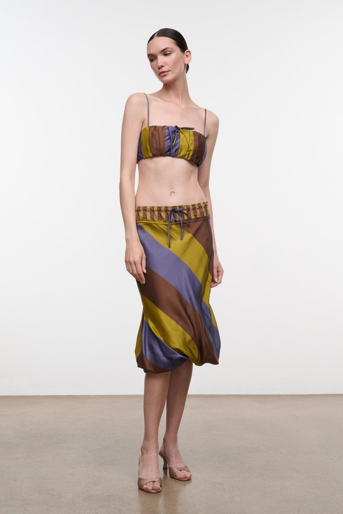 STAUD | Sade Silk Top Sienna Stripe