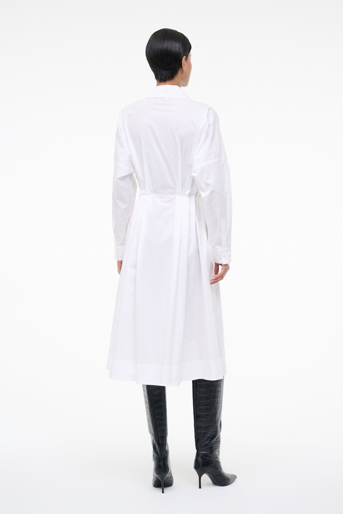 STAUD | Chi Midi Dress White