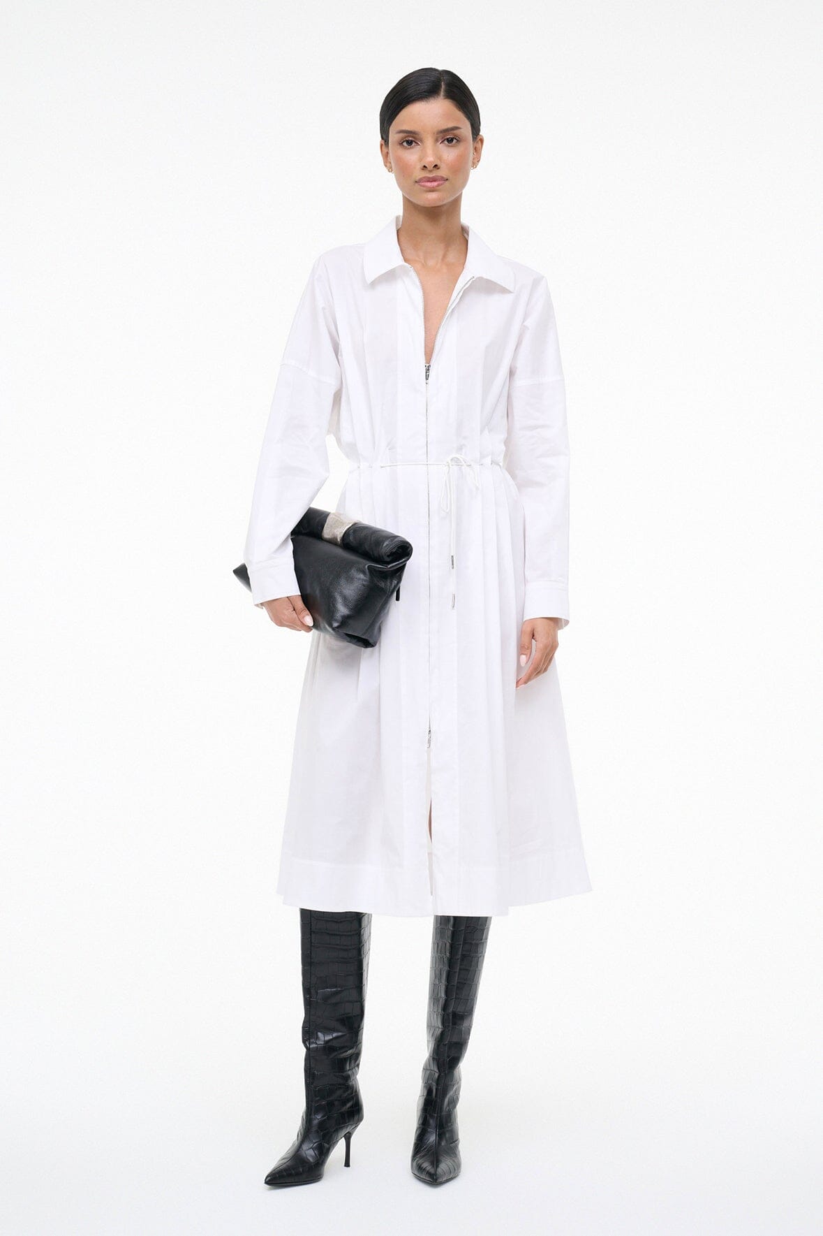 STAUD | Chi Midi Dress White