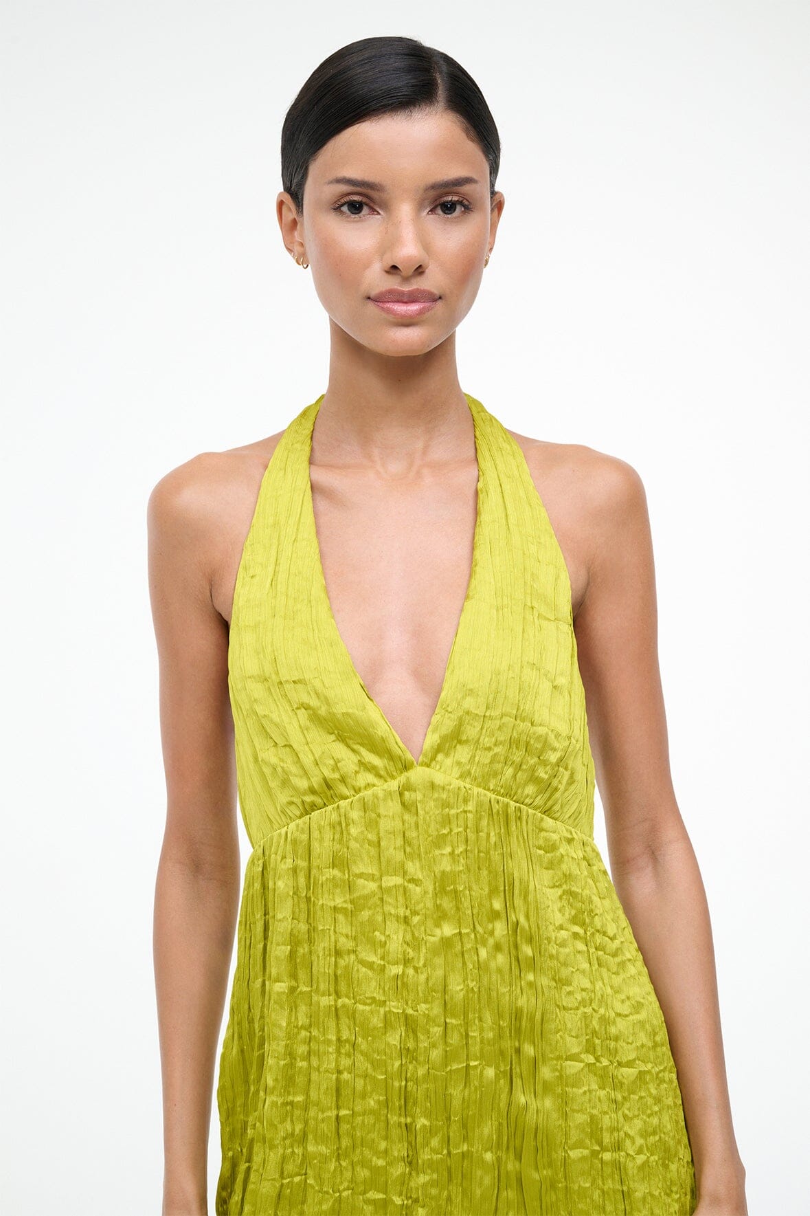 STAUD | Laurie Dress Chartreuse