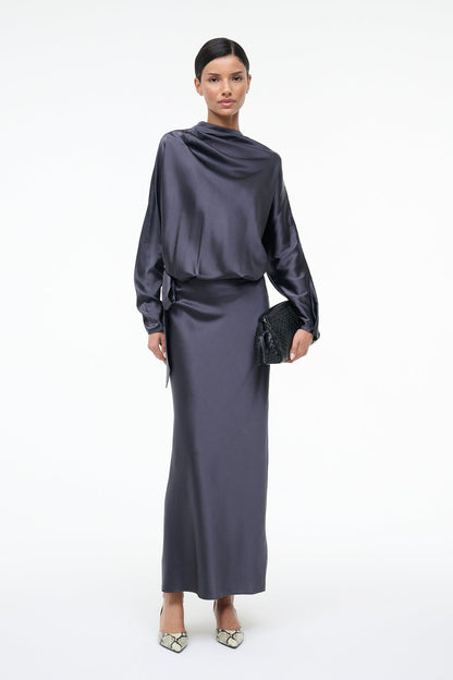 STAUD | Phoebe Silk Dress Nocturne
