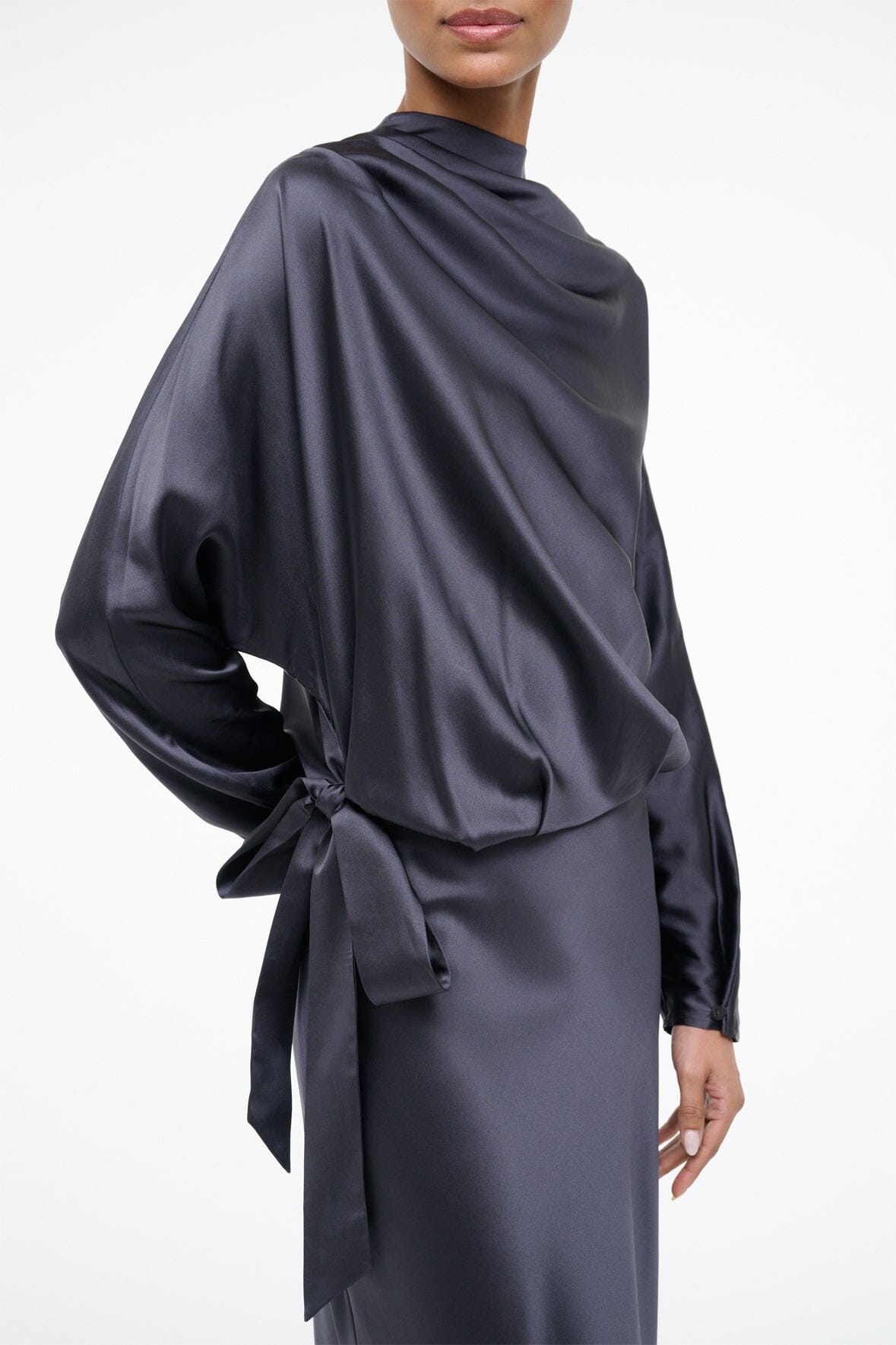 STAUD | Phoebe Silk Dress Nocturne