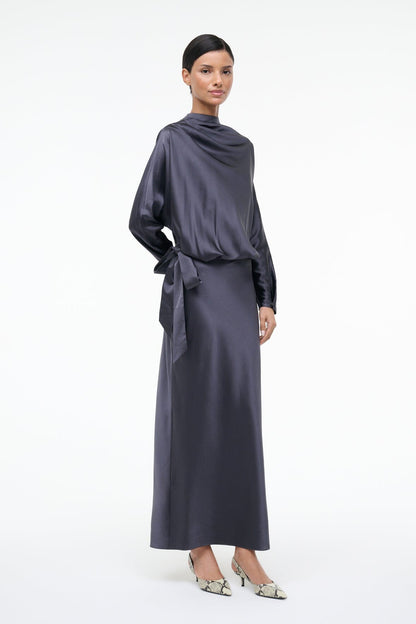 STAUD | Phoebe Silk Dress Nocturne