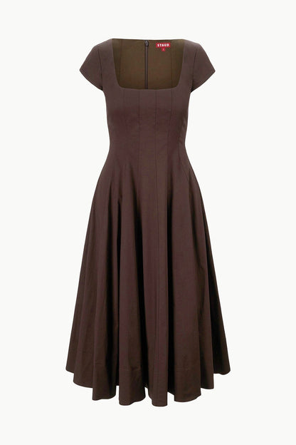 STAUD | Su26 Short Sleeve Wells Dress Earth