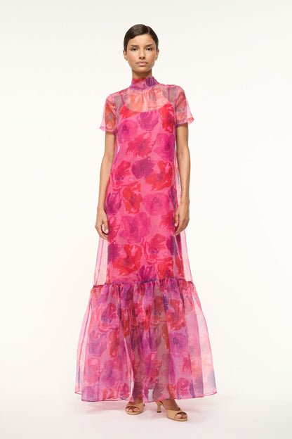 STAUD | Calluna Dress Magenta Painted Floral